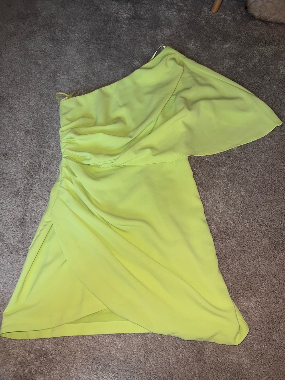 DO+BE One-Shoulder Neon Green Cocktail Dress